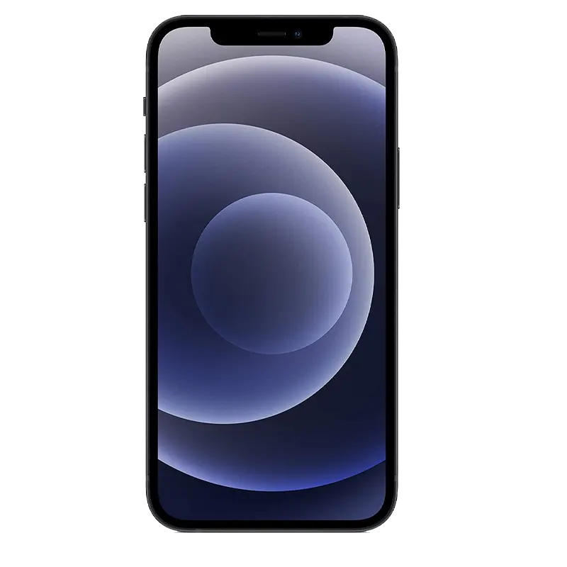 Black Apple iPhone 12 with 128 GB storage and dual camera